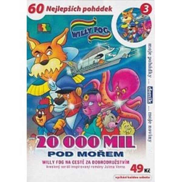 DVD Willy Fog - 20000 mil pod mořem 3 DVD Willy Fog - 20000 mil pod mořem 3 Celkem 13 podmořských příběhů s dobrodruhem Willy Fogem "20 000 mil pod mořem" vyjde na 4 DVD. Will Fog na cestě za dobrodružstvím.