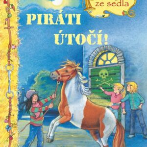 Piráti útočí <p>Co to tam visí? Ema nevěří vlastním očím. Na vratech stáje visí černý plakát a na něm výhružně svítí bílá lebka se zkříženými hnáty. Pirátský znak! Všechno je tak strašidelné. Jsou snad poníci v nebezpečí? Ema
